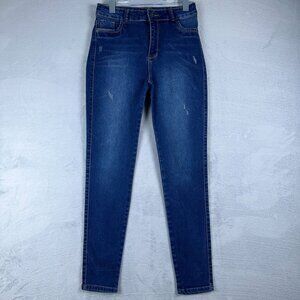 Up Jeans Denim Collection Jegging Jeans Distressed Medium Wash Women Blue SZ W27